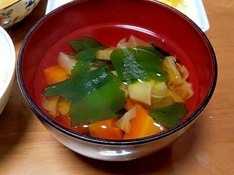 こんにゃくと野菜の和風スープ